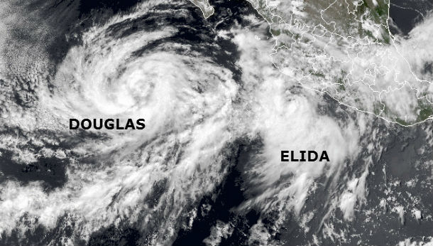 Douglas And Elida Two Tropical Storms Developed In The Eastern 